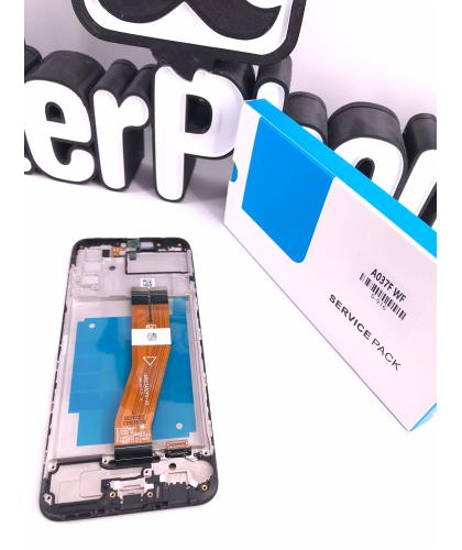 Pantalla Display Original Con Marco Samsung A03S 2021 Non Eu Code Sm A037F Negro / Black