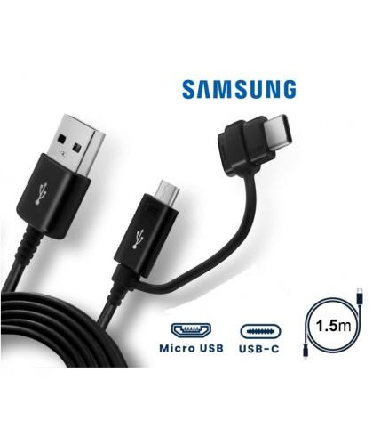 Cable Combo Usb Y Tipo C 1.1 Metro Negro Original Samsung Ep-Dg950Dbe Acc011