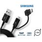 Cable Combo Usb Y Tipo C 1.1 Metro Negro Original Samsung Ep-Dg950Dbe Acc011