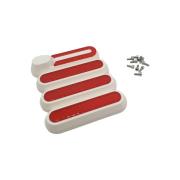 Set De Soportes Embellecedores Reflectantes Para Patinete Xiaomi Mi Scooter Pro 2, 1S, Essential - Blanco / Rojo